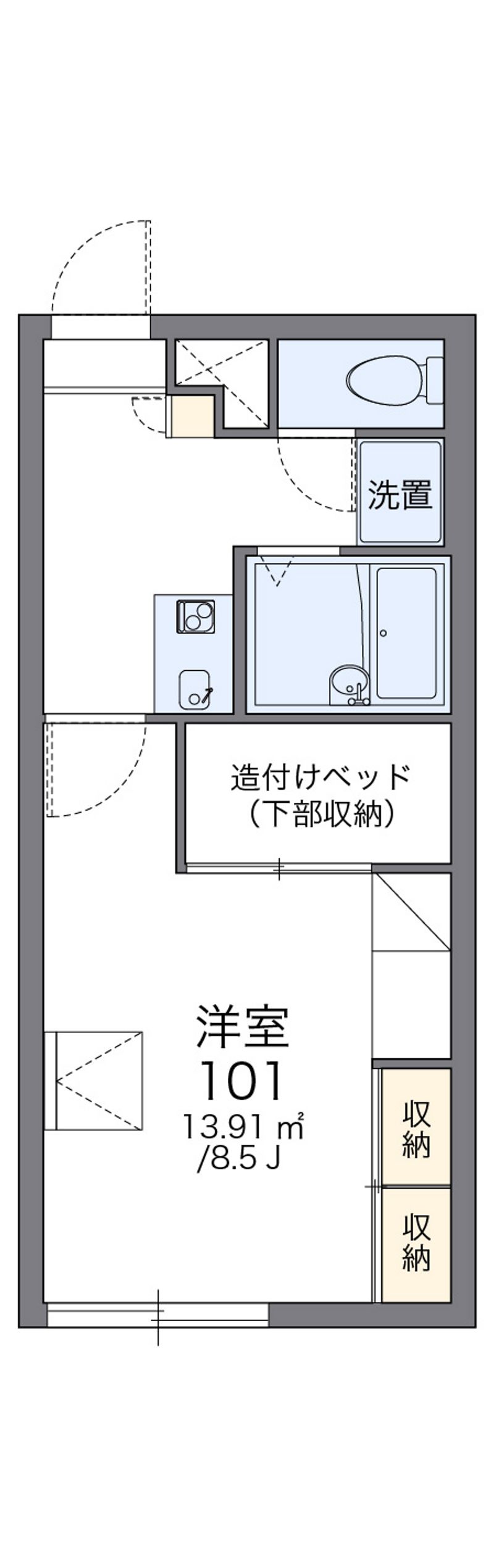 レオパレステツ壱番館 間取図