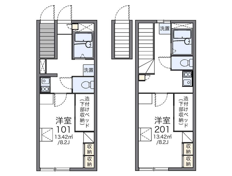 レオパレスフィオーレ八木山 間取図