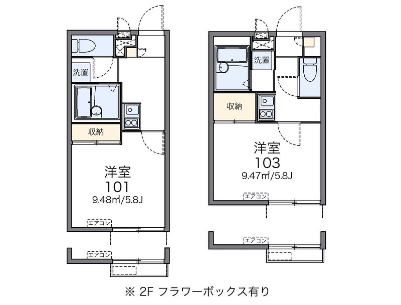 レオパレスルミエール馬場 間取図