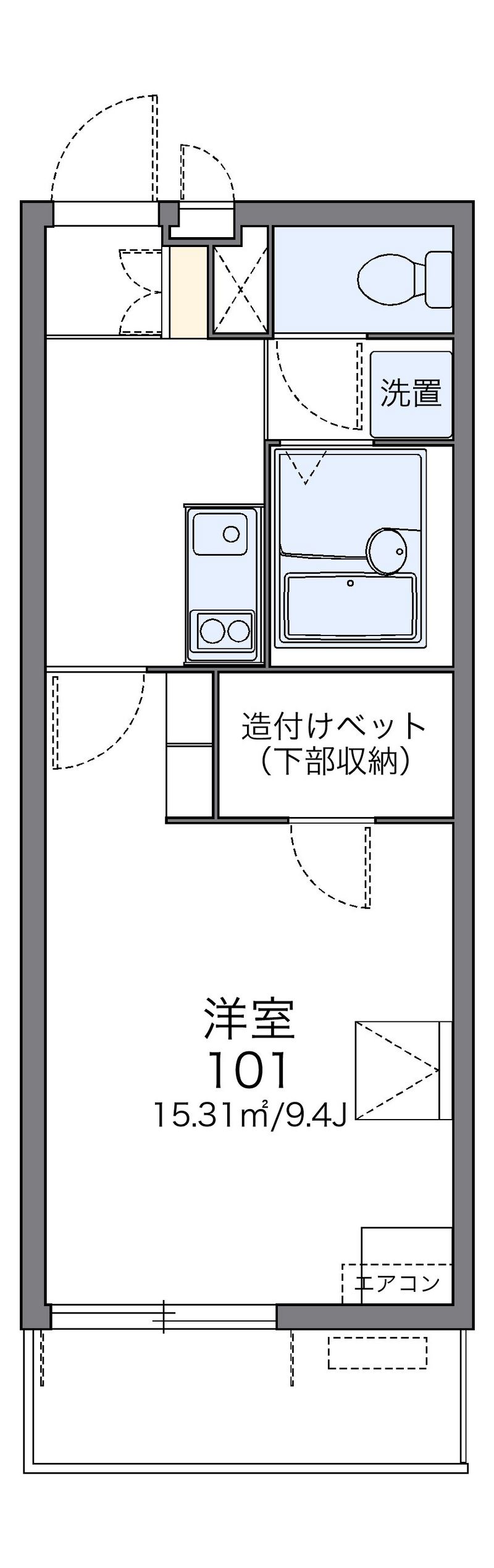 レオパレスけやき 間取図