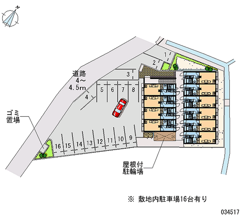 レオパレスプレミール八木 月極駐車場