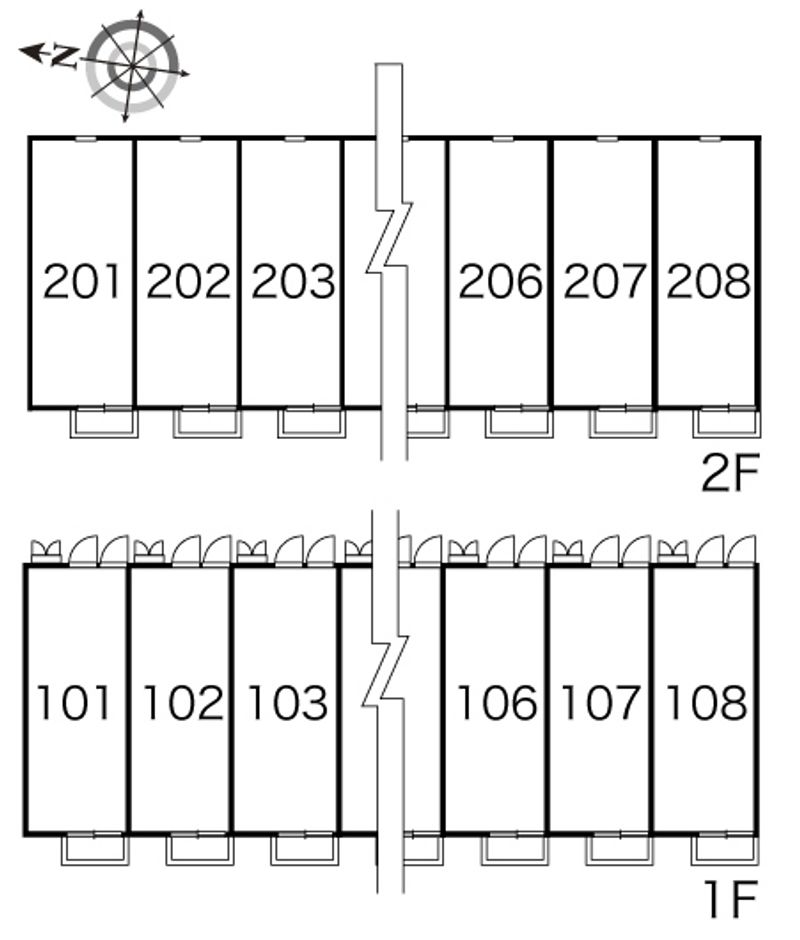 レオパレスパストラル　Ｅ 間取り配置図
