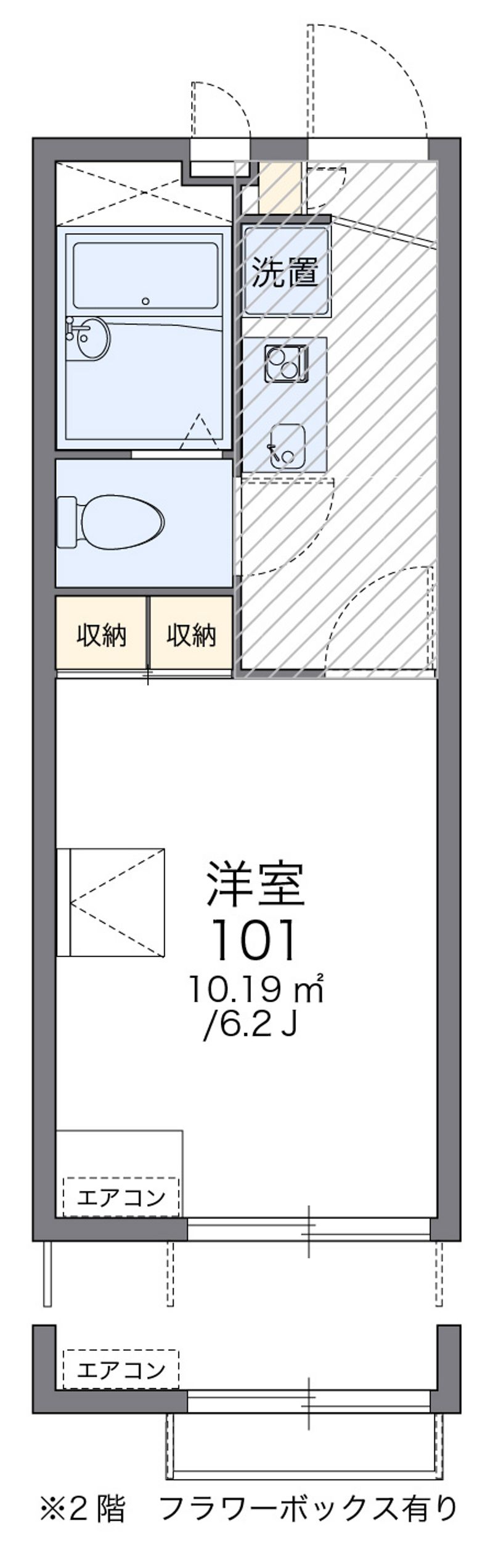 レオパレスフローラ　六坊 間取図