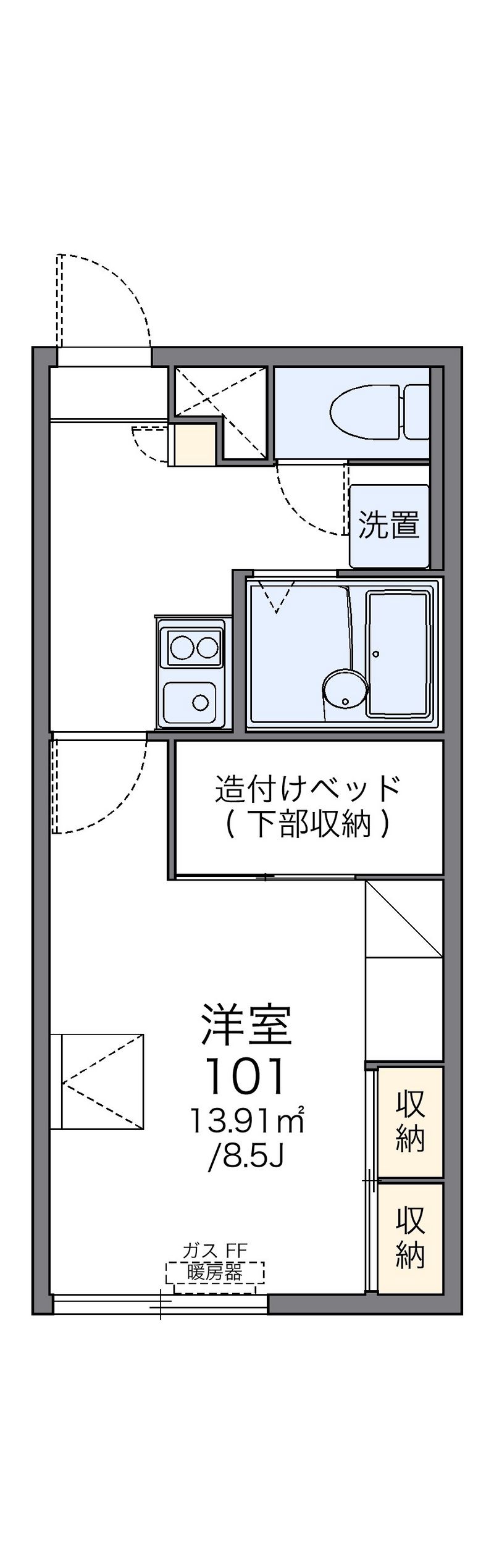 レオパレス金堀１４ 間取図