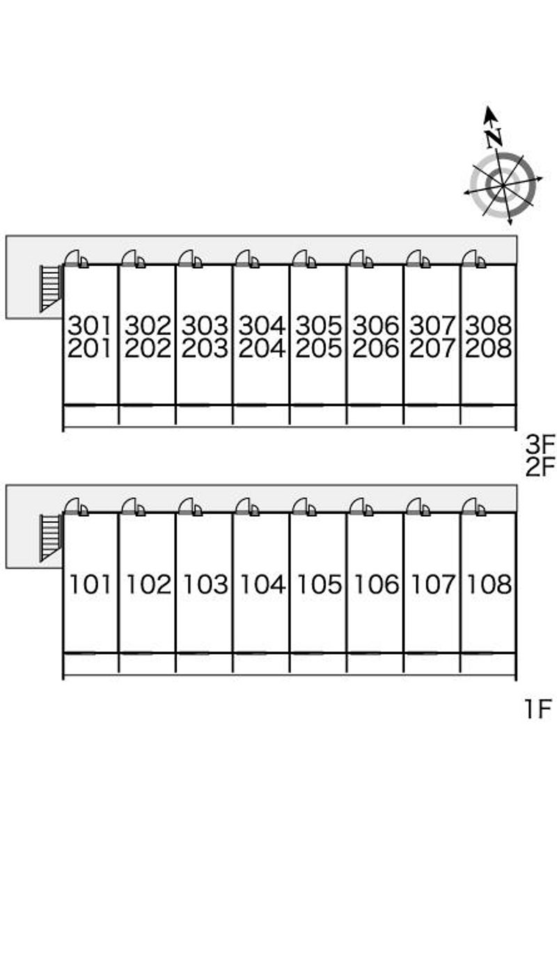レオパレスレインボーロード 間取配置図