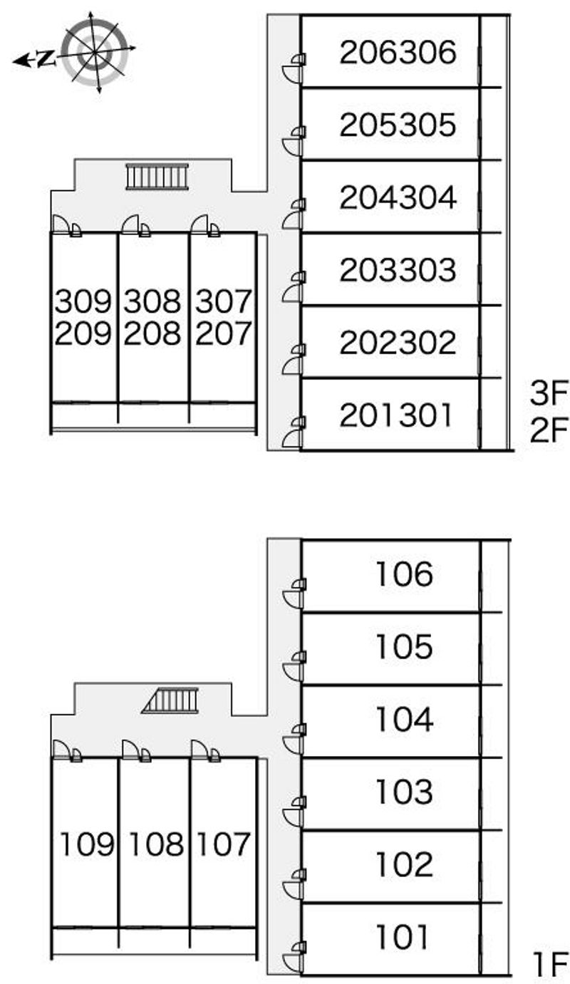 レオパレススカイ　タウンⅡ 間取配置図