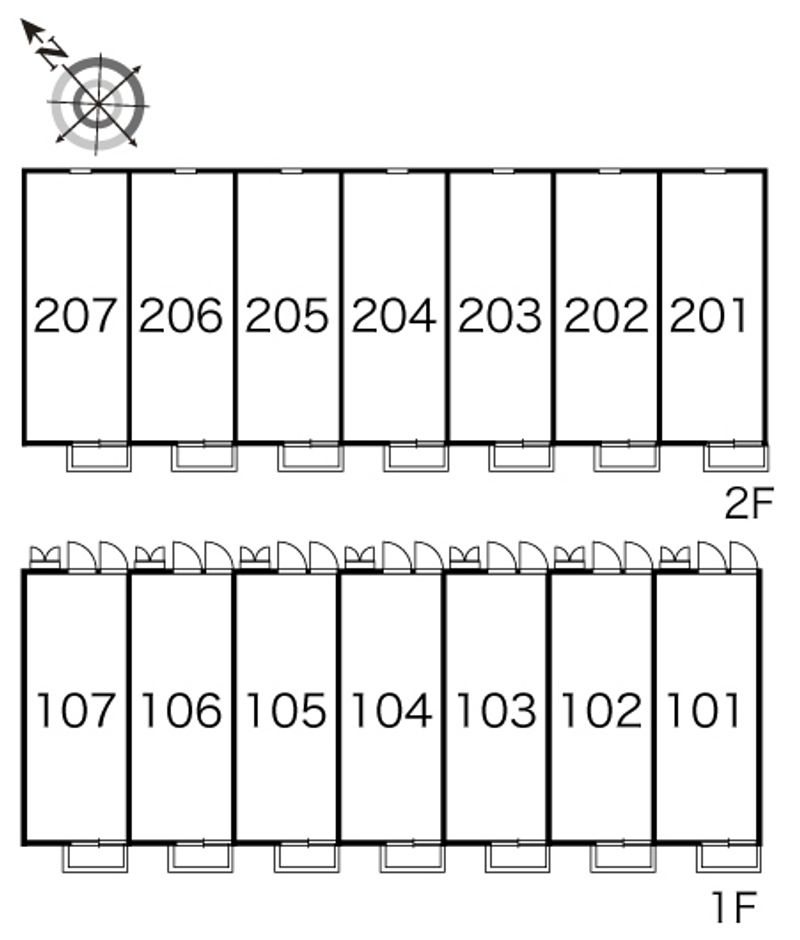 レオパレス二本木 間取配置図