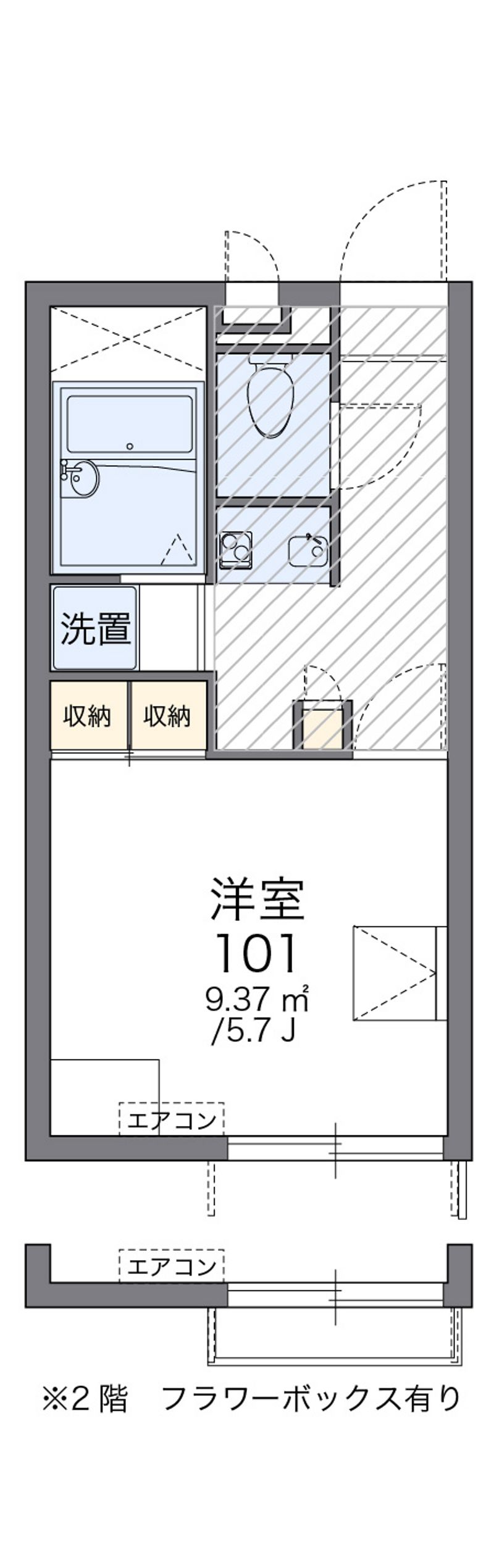 レオパレスセントラルたかはし 間取図