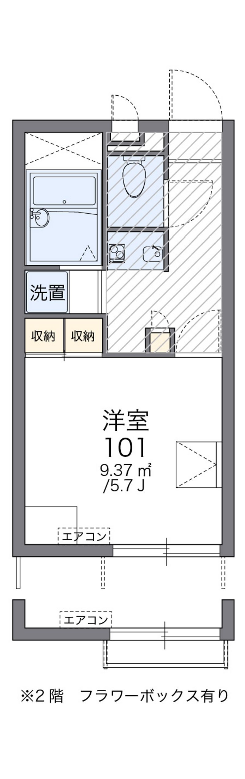 レオパレスアスティ　新田 間取図