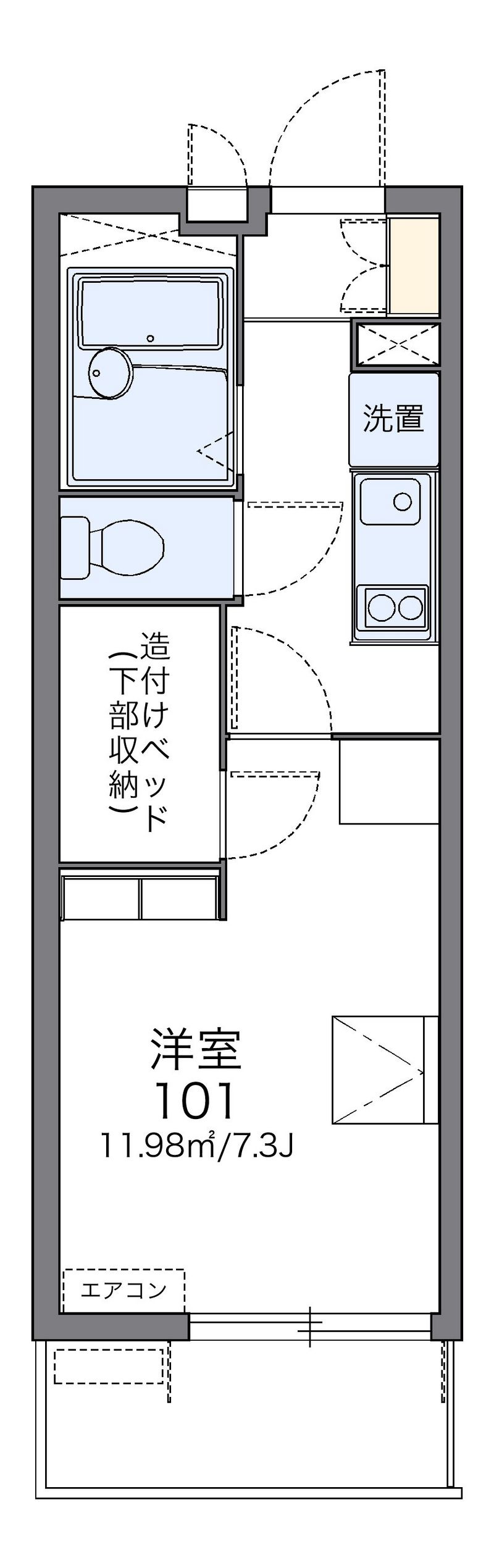 レオパレスエレガント　ライフ 間取図