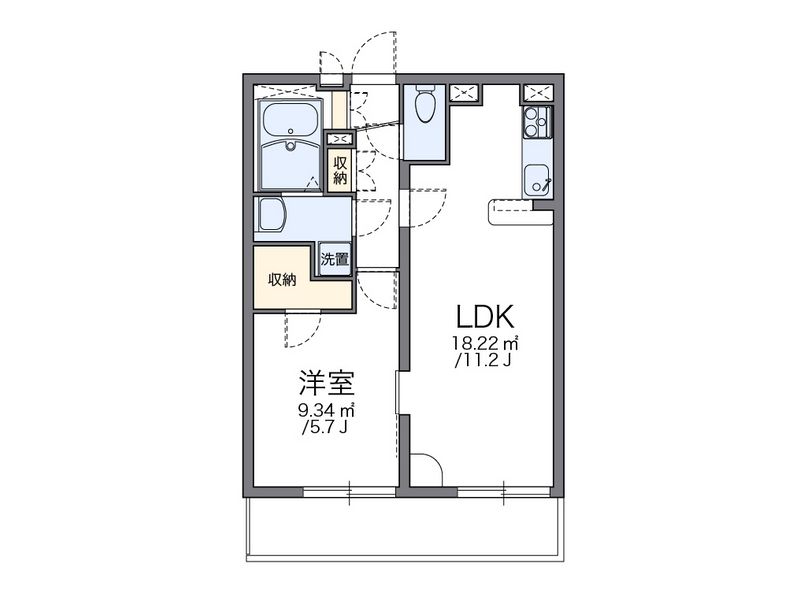 レオパレス大野芝Ⅱ 間取図