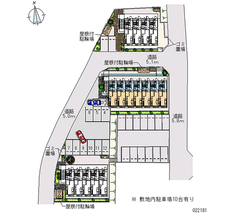 レオパレスリバーサイド室町 月極駐車場