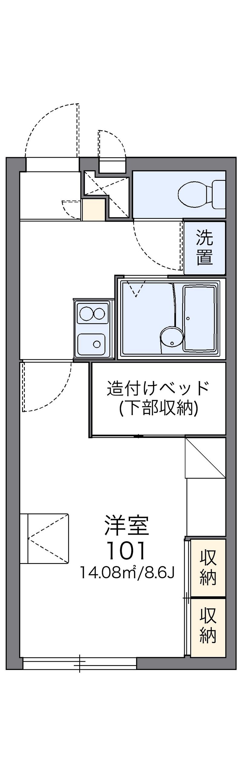 レオパレスレザン　かたおか 間取図