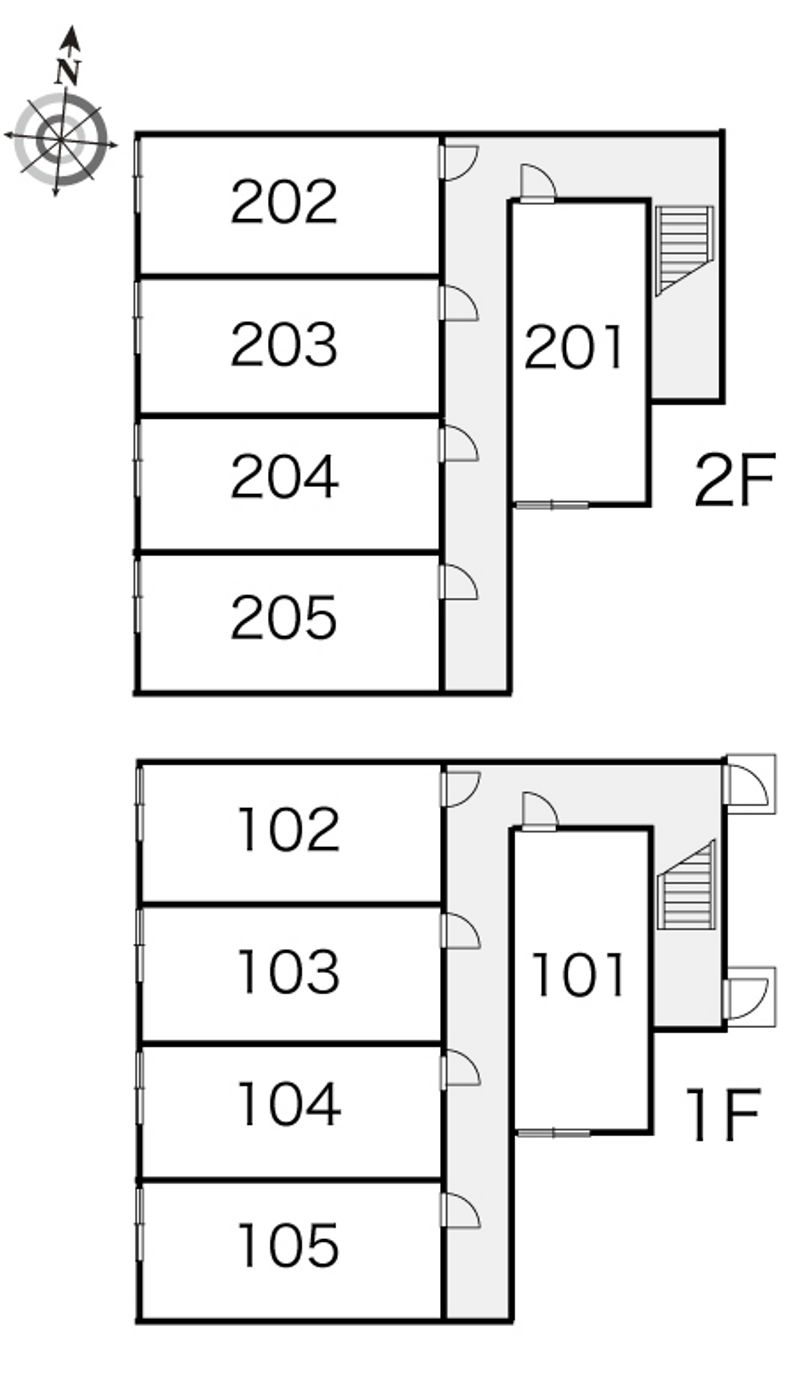 レオパレス白樺　Ⅱ 間取り配置図