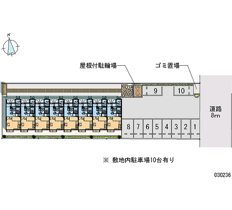 レオパレスメルベーユ 月極駐車場