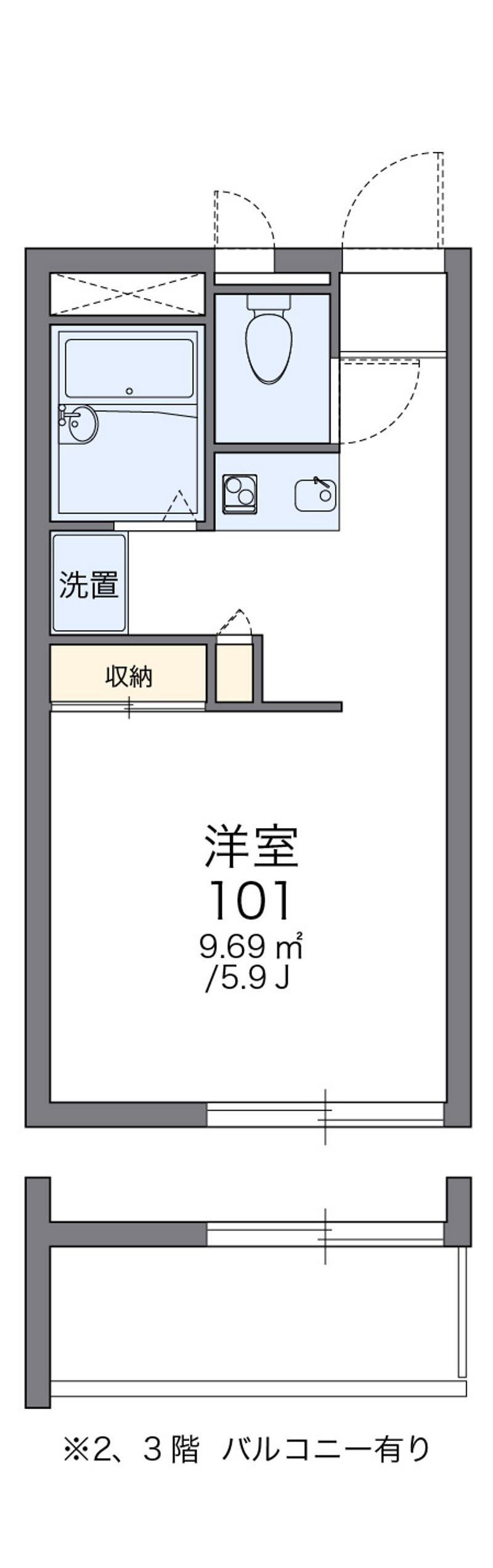 レオパレスヴィーブル 間取図