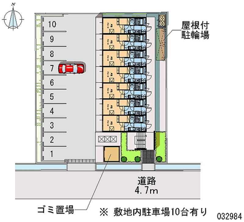 レオパレスリバーサイド天神 月極駐車場