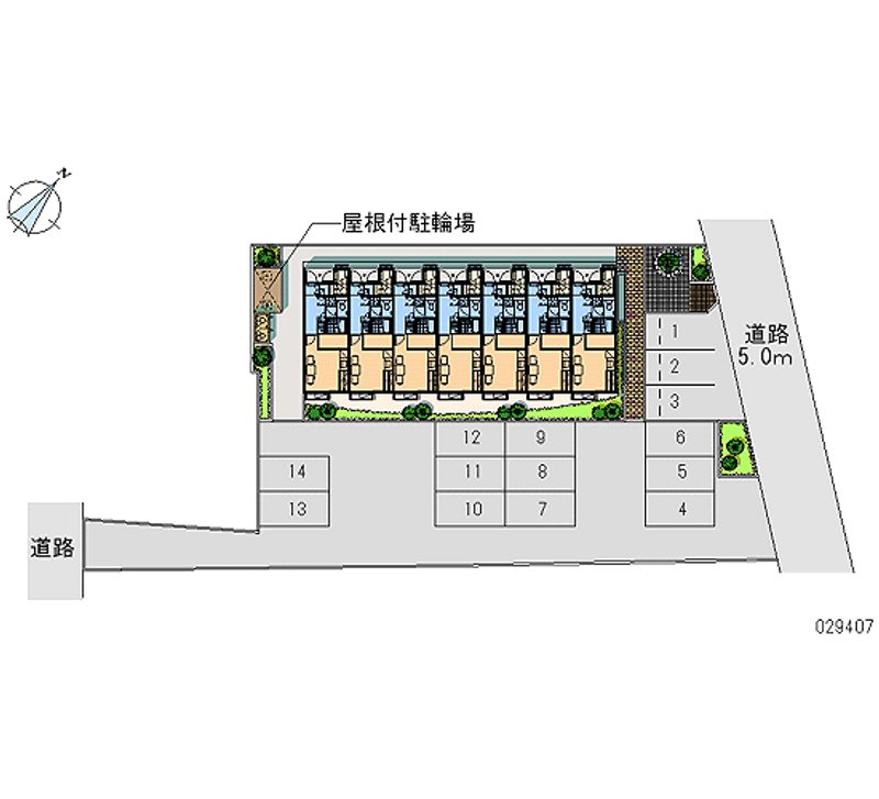 レオパレスサントエール富士塚 月極駐車場