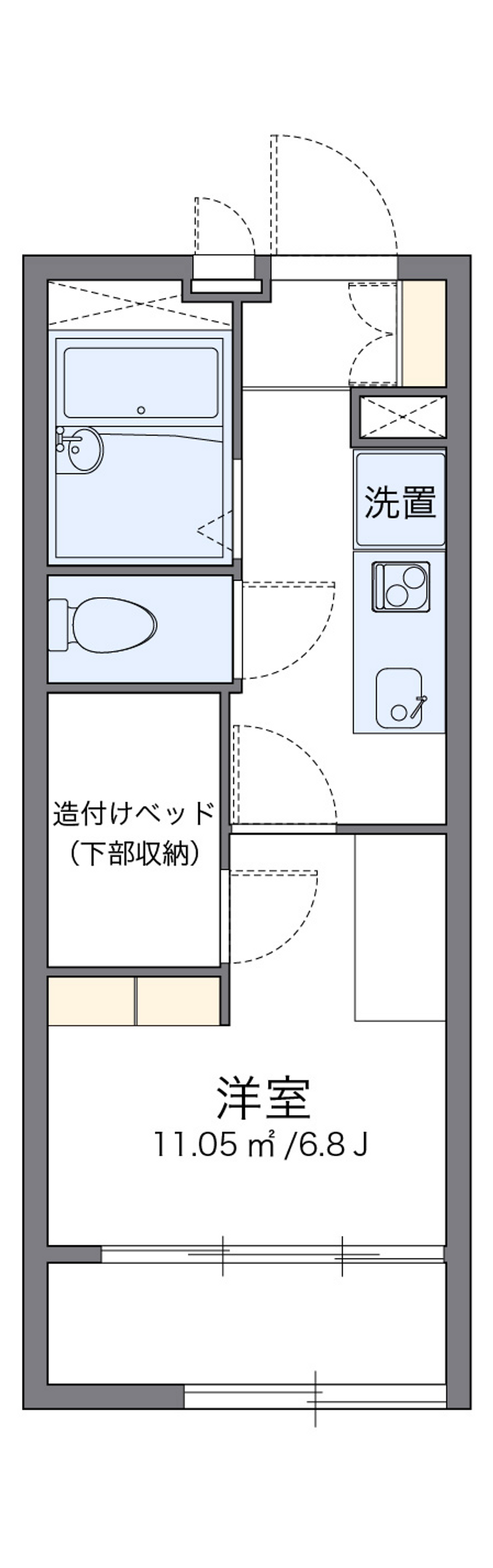 レオパレスリバー　Ｋ 間取図