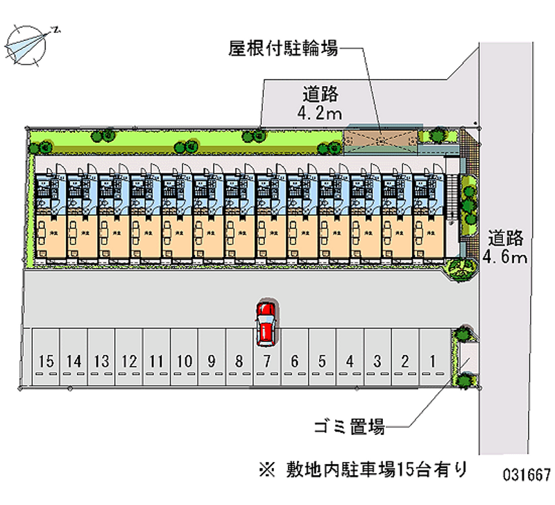 レオパレスプラシード 月極駐車場