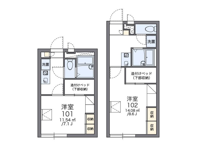 レオパレスプランタン四番館 間取図