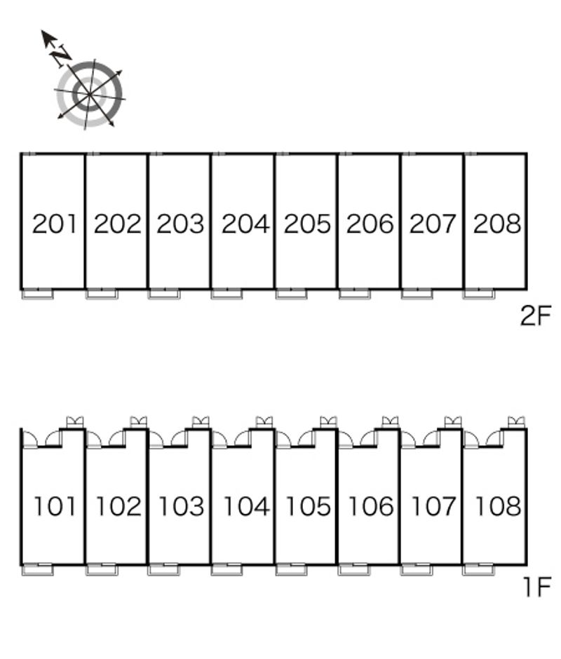レオパレス蛎瀬Ⅱ 間取配置図