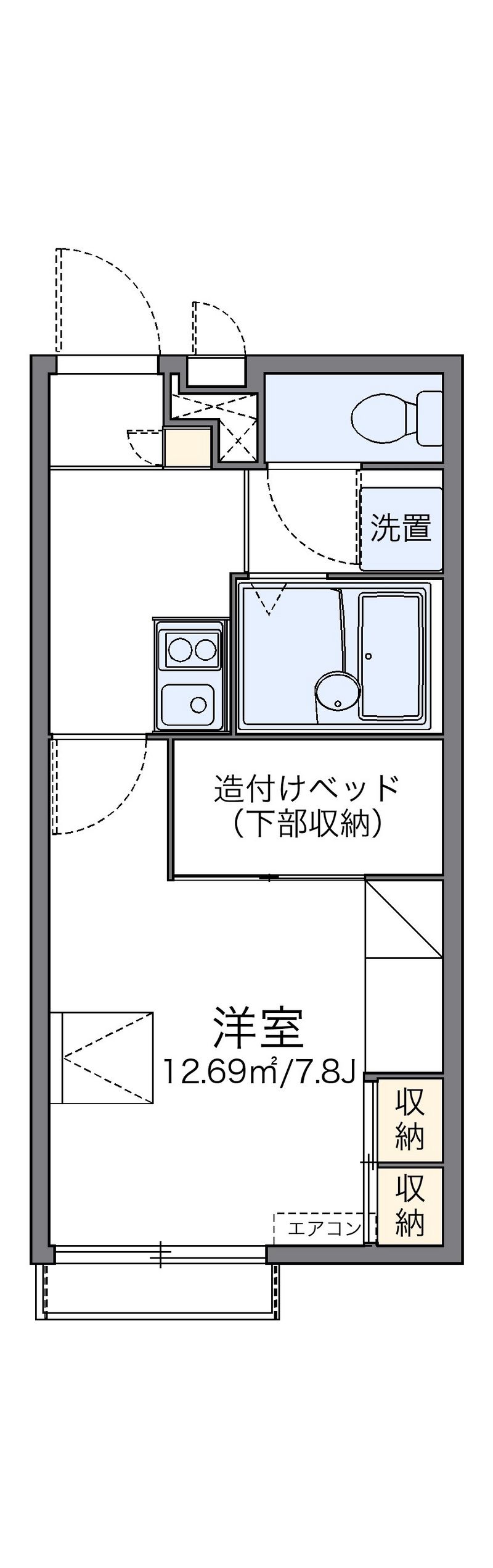 レオパレスリバーサイド虹 間取図