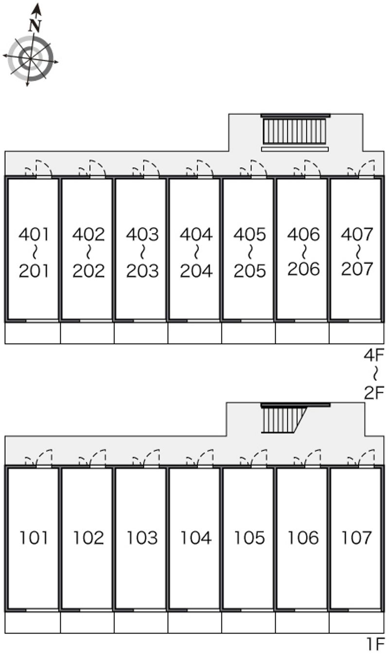 レオパレス元住吉桜下 間取配置図