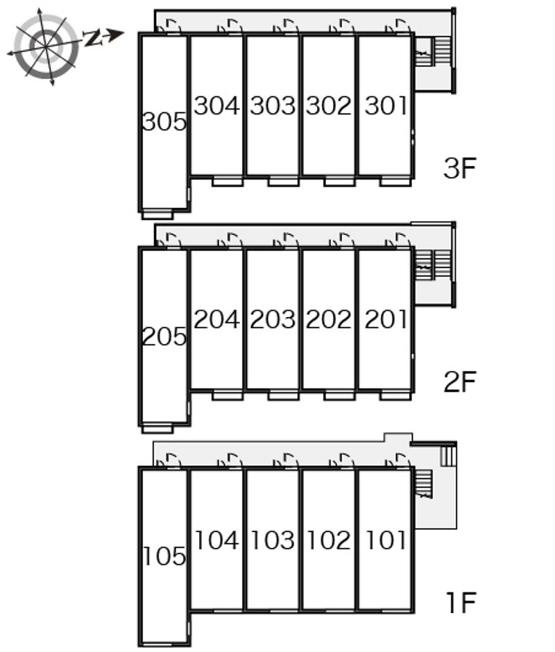 クレイノＴ　ヴィルヌーブ 間取り配置図