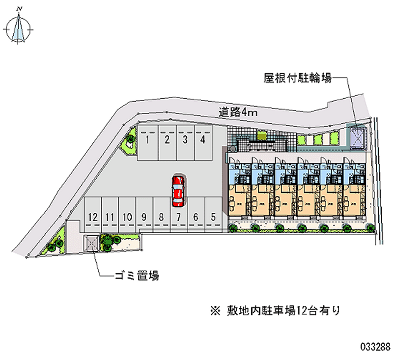 レオパレスアカシヤＡ 月極駐車場