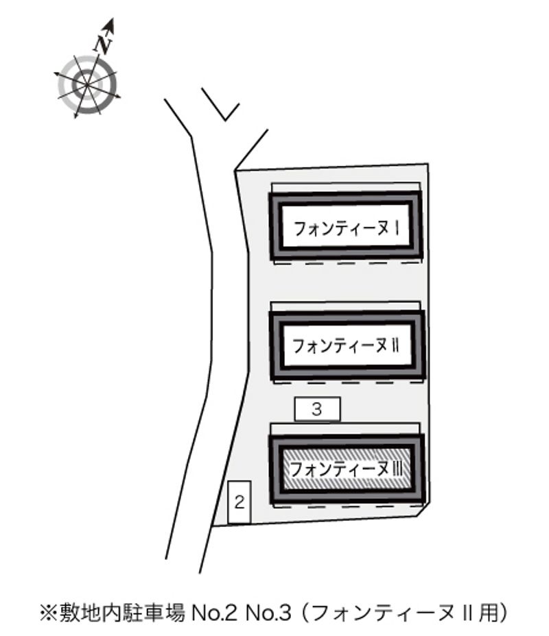 レオパレスフォンテーヌⅢ 配置図