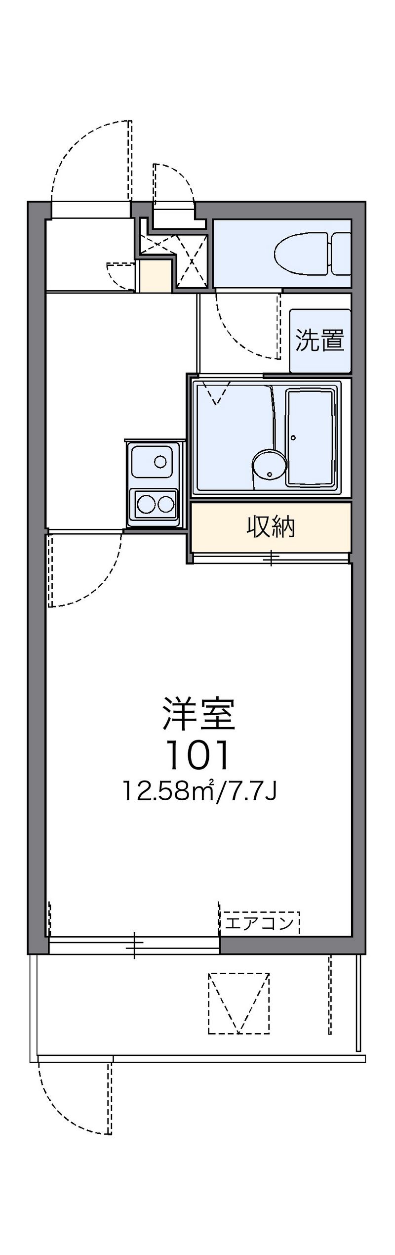 レオパレスピュアハイツ学研台 間取図