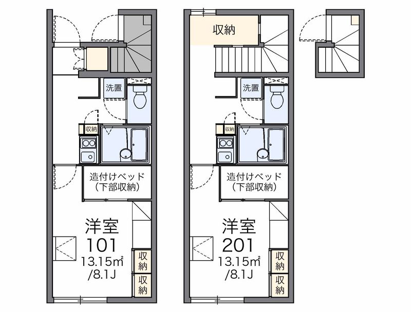 レオパレス赤い靴 間取図