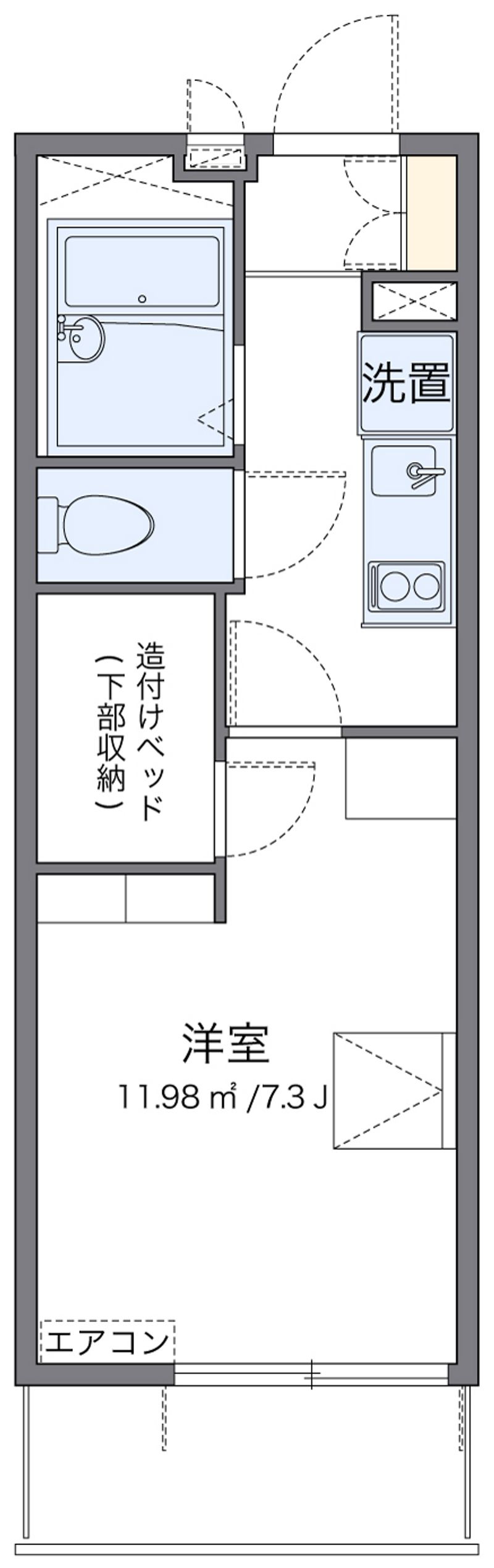 レオパレスワッフル 間取図