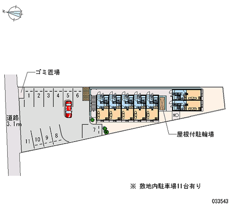 レオパレスシェソワ中通 区画図