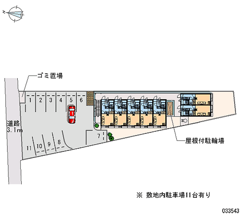 レオパレスシェソワ中通 月極駐車場