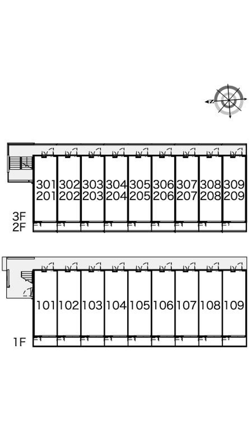 レオパレスルミュールⅢ 間取配置図