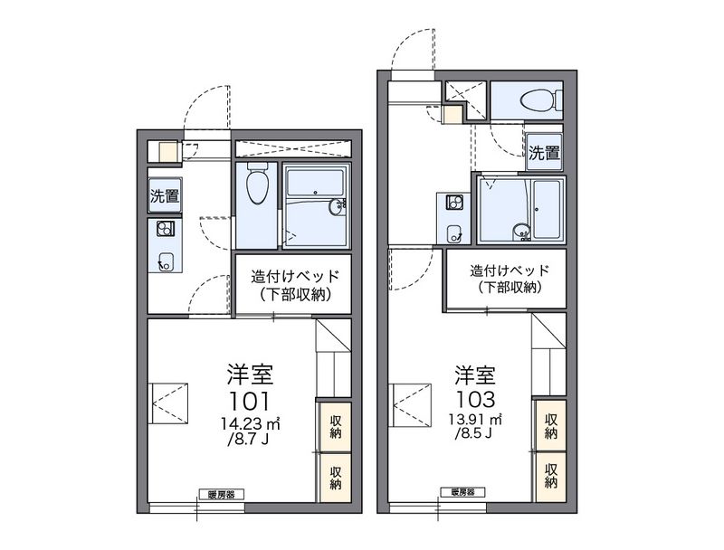 レオパレスフィオーレ月寒 間取図