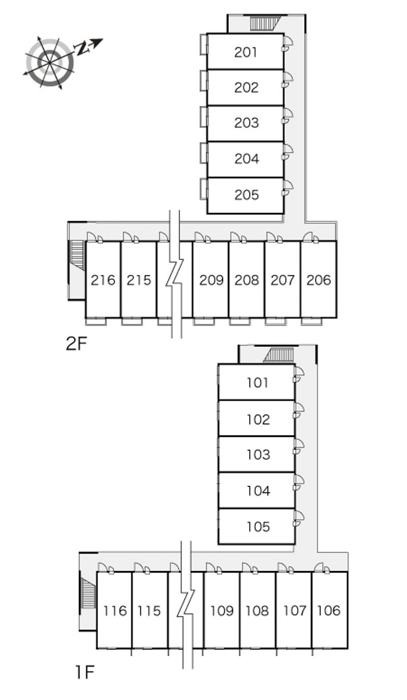 レオパレスシェソワ 間取配置図