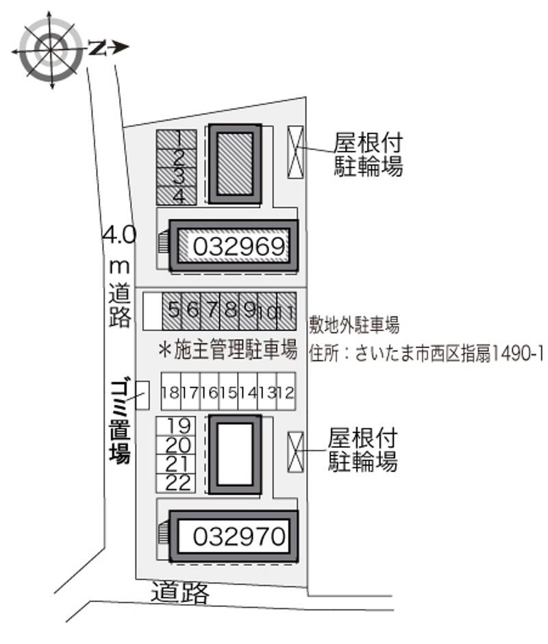 レオパレスサンパーク　３０番 配置図