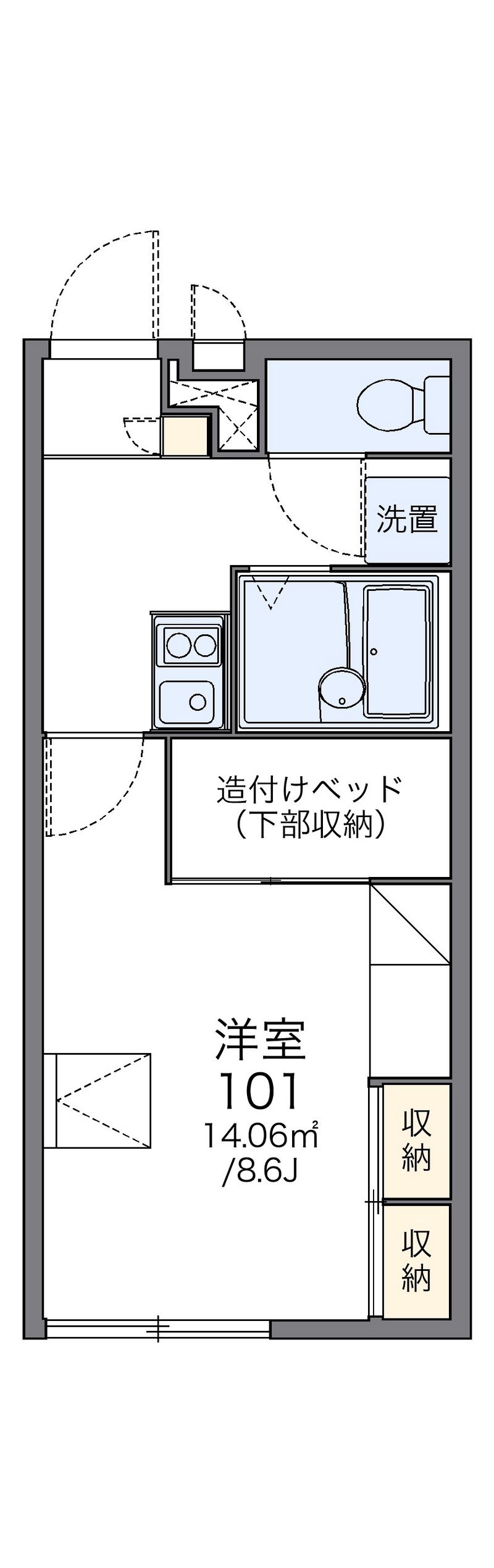 レオパレスエコハウス旺華 間取図