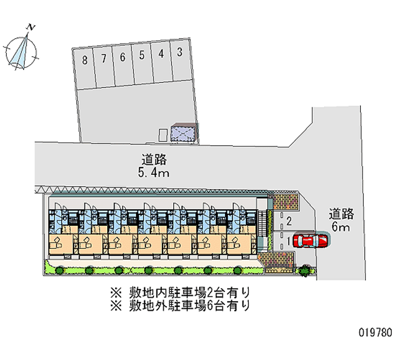 レオパレスボヌール粟崎 月極駐車場