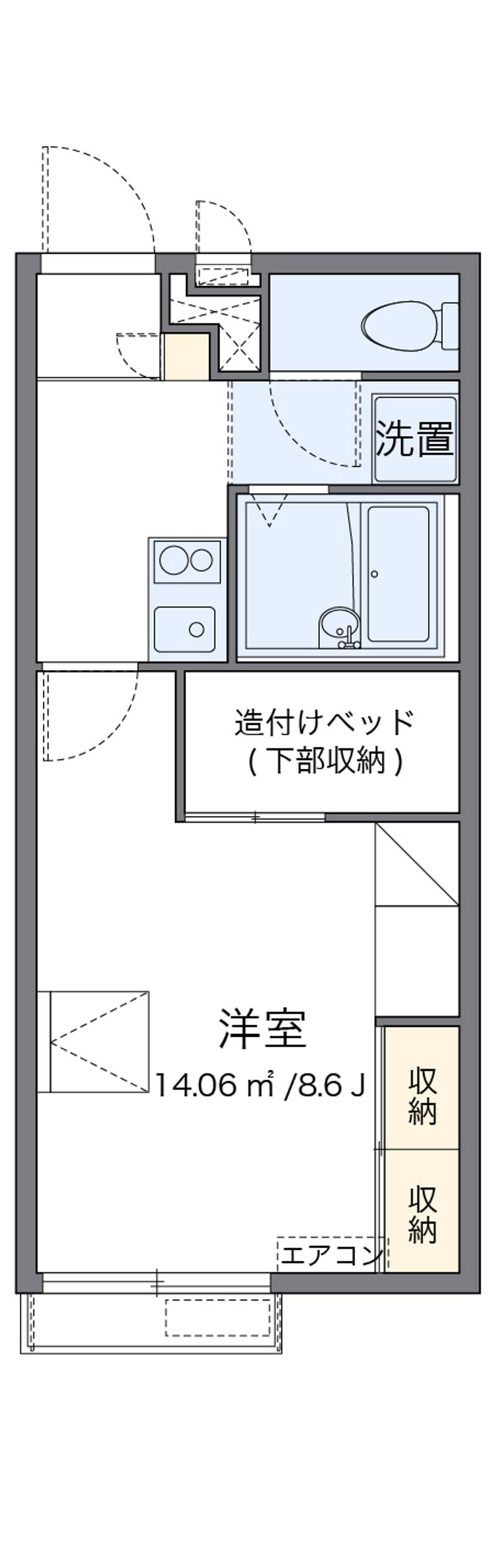 レオパレスウイングコートヤチヨ 間取図