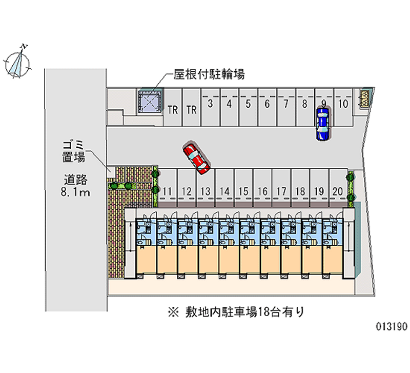 レオパレス燕良 月極駐車場