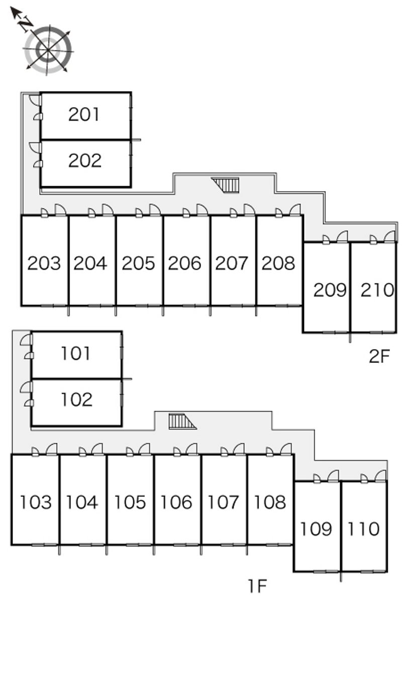 レオパレスグリンビュー　Ｆ 間取配置図