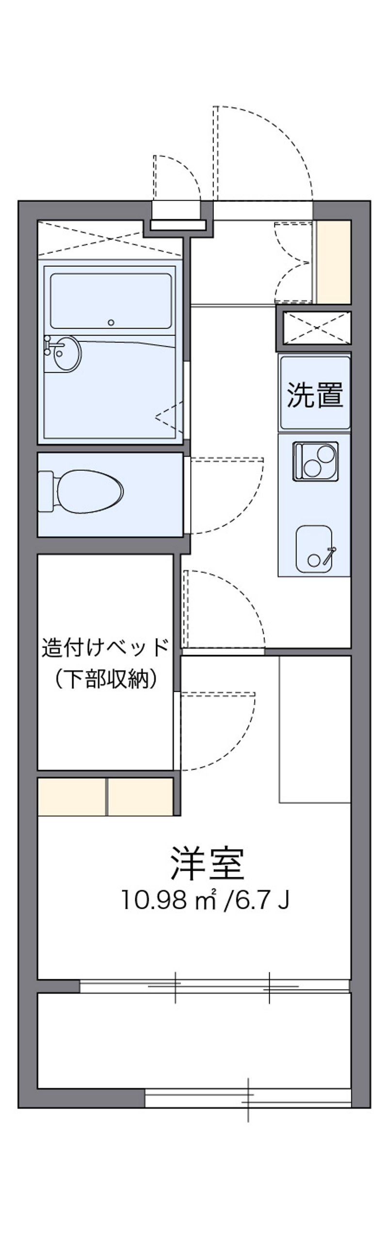 レオパレスリバー　Ｋ 間取図