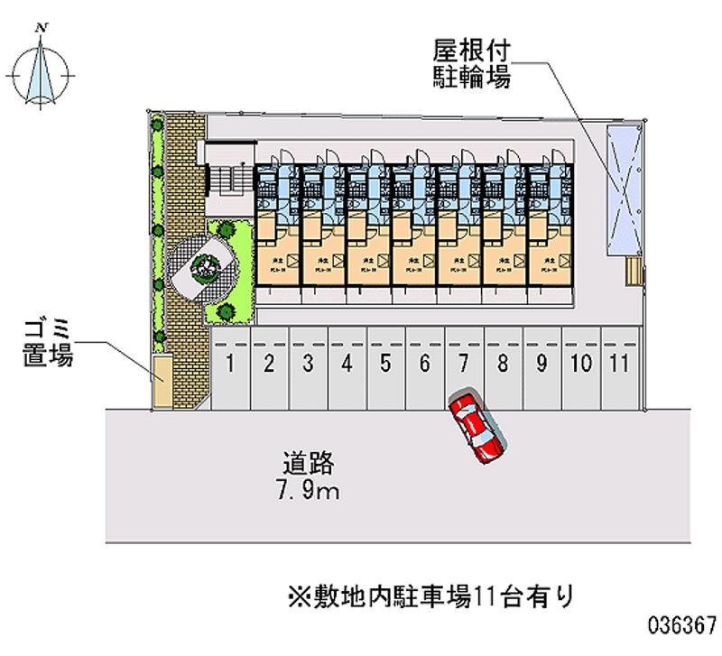 レオパレスメルベーユ 月極駐車場