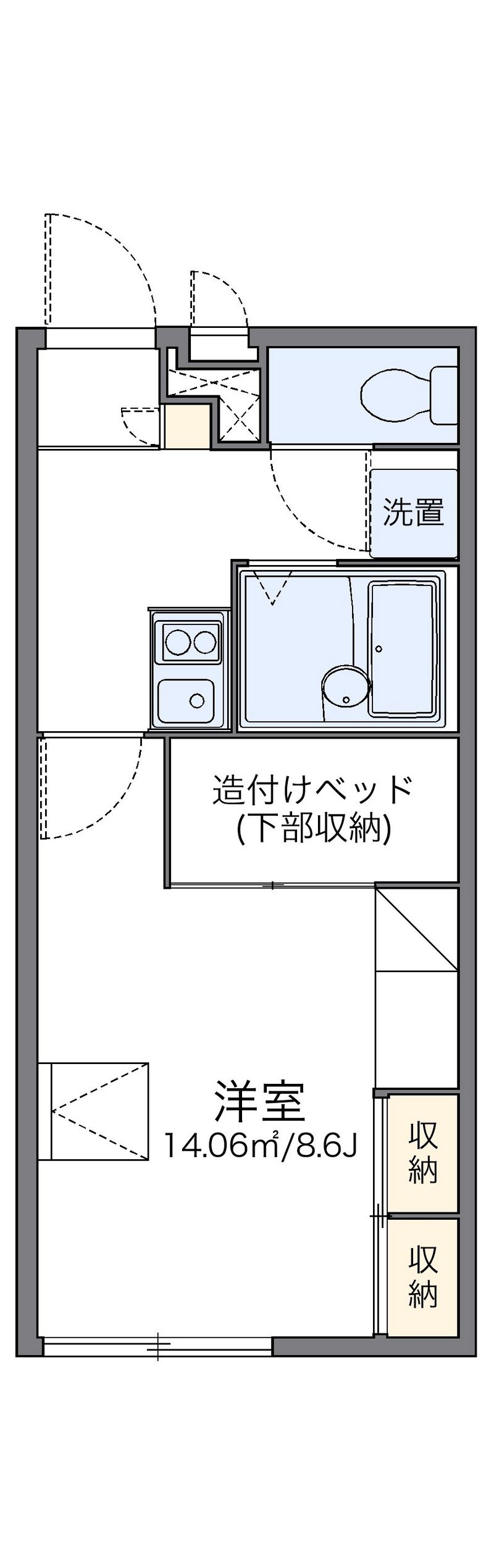 レオパレスイチ　イチ　イチ 間取図