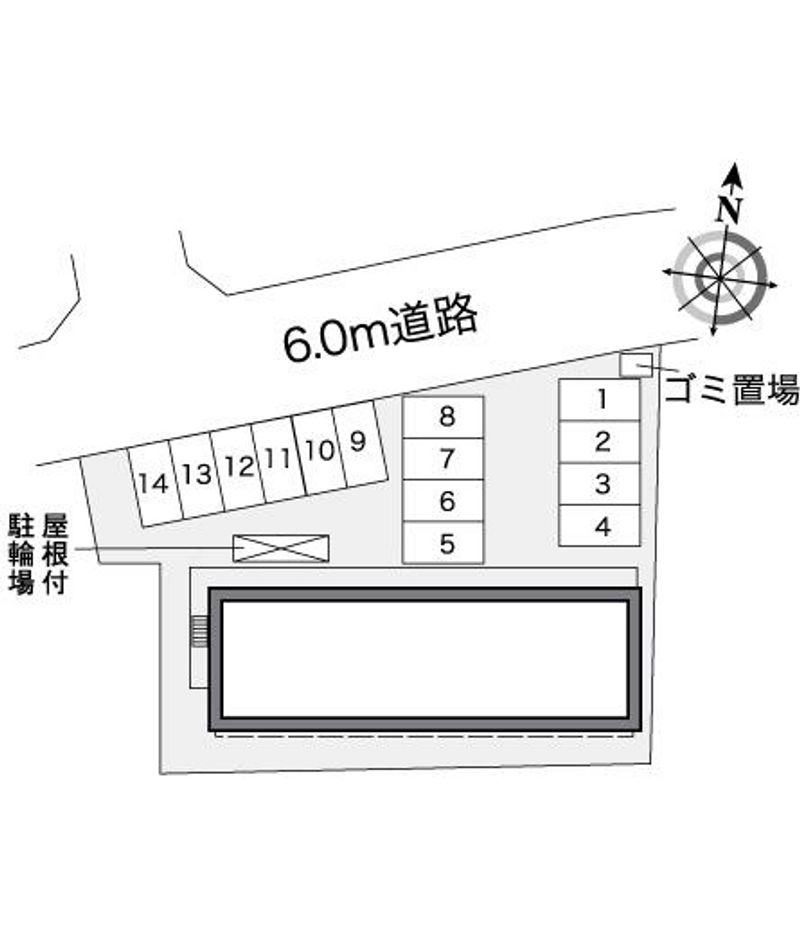 レオパレスＮＡＲＵＳＨＩＭＡ 駐車場