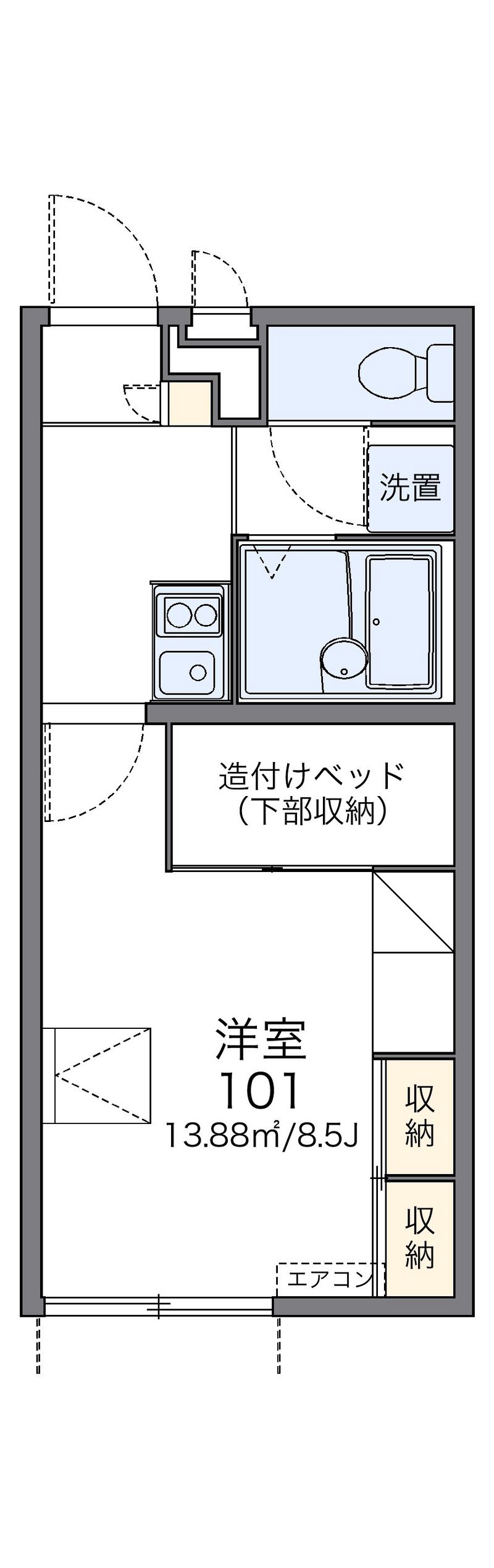 レオパレスニューオーシャン 間取図